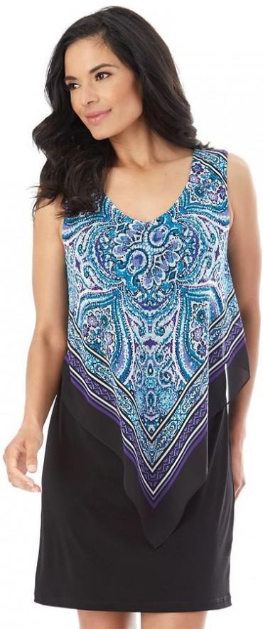 Women's AB Studio Paisley Popover Shift Dress