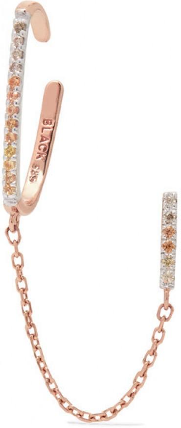 Maria Black - Sarah 14-karat Rose Gold, Diamond And Sapphire Ear Cuff